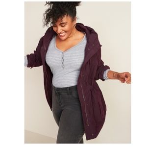 Cute Long Hooded Utility Jacket